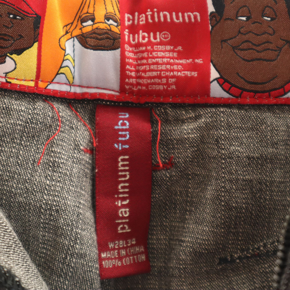 フラチナムフブ ストレートデニムパンツ ブラック ジーンズ メンズ