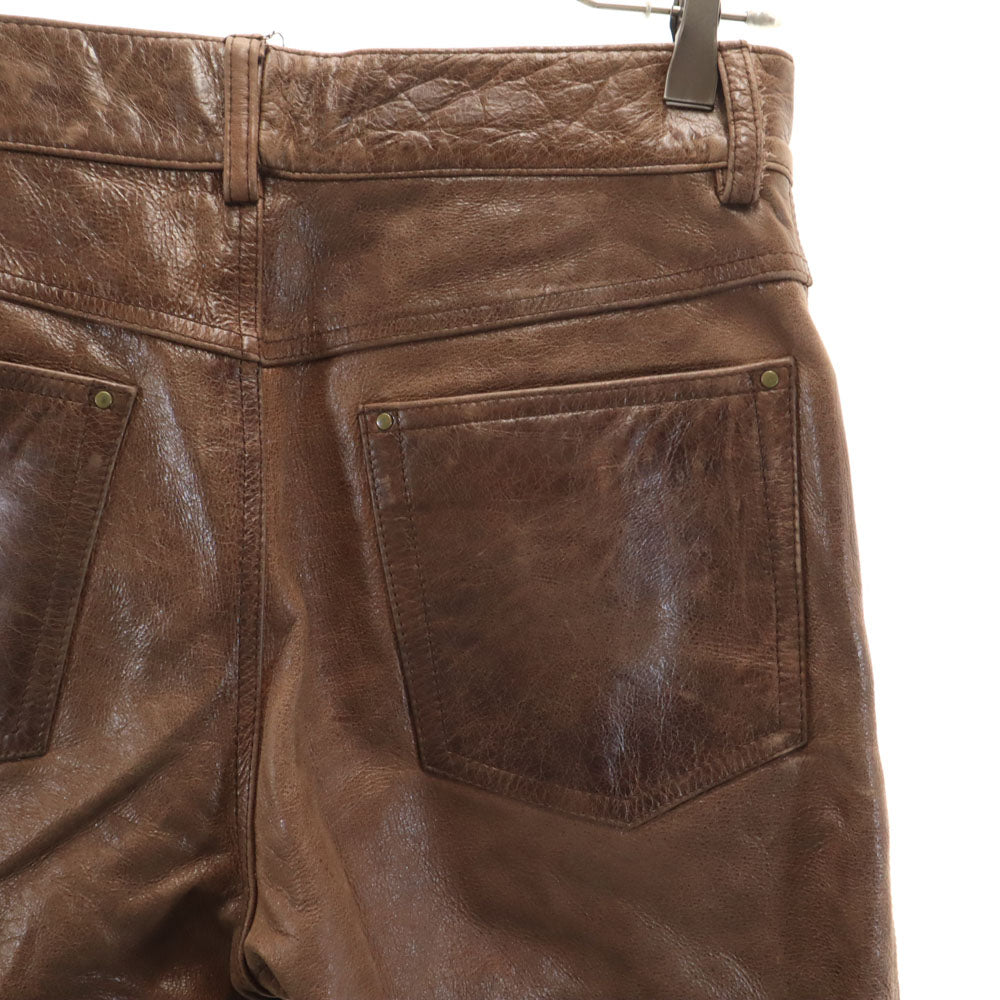 SHOOT ONE JEANS INTERNATIONAL レザーパンツ L ブラウン レディース