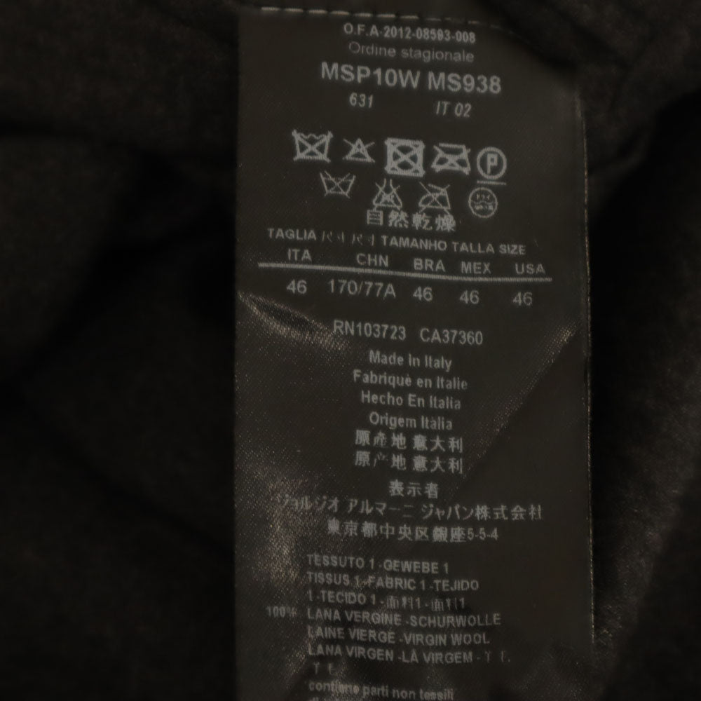 GIORGIOARMAN ジェルジオアルマーニ ウール イタリア製 スラックスパンツ 46 グレー タックパンツ メンズ