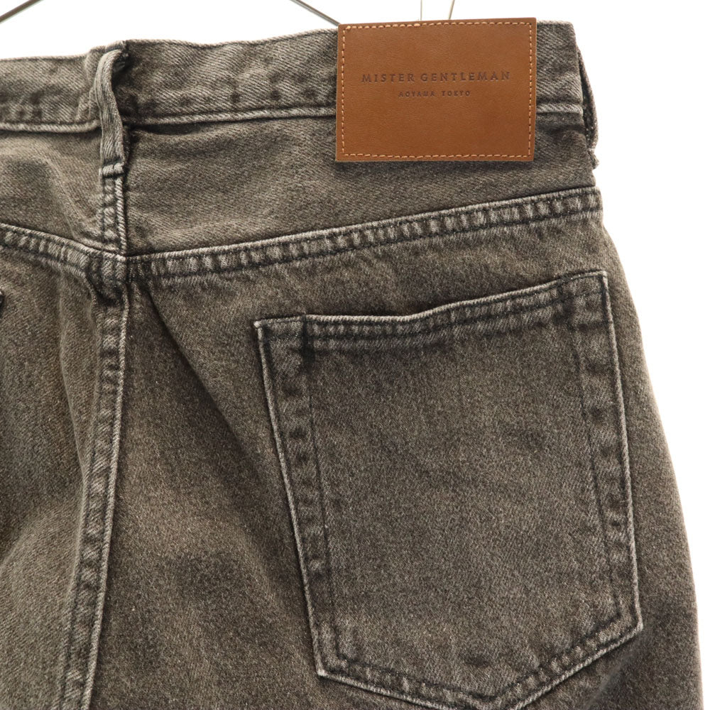 美品 Mr.GENTLEMAN ミスタージェントルマン 日本製 テーパードデニムパンツ W30 アイスブラック ジーンズ レディース