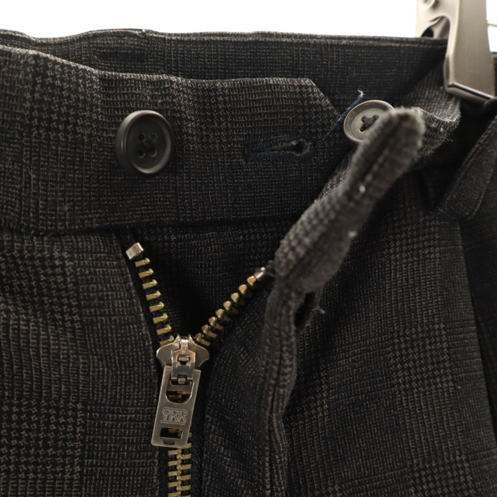 Milok ミロック 日本製 チェック柄 テーパードパンツ M グレー ストレッチ メンズ