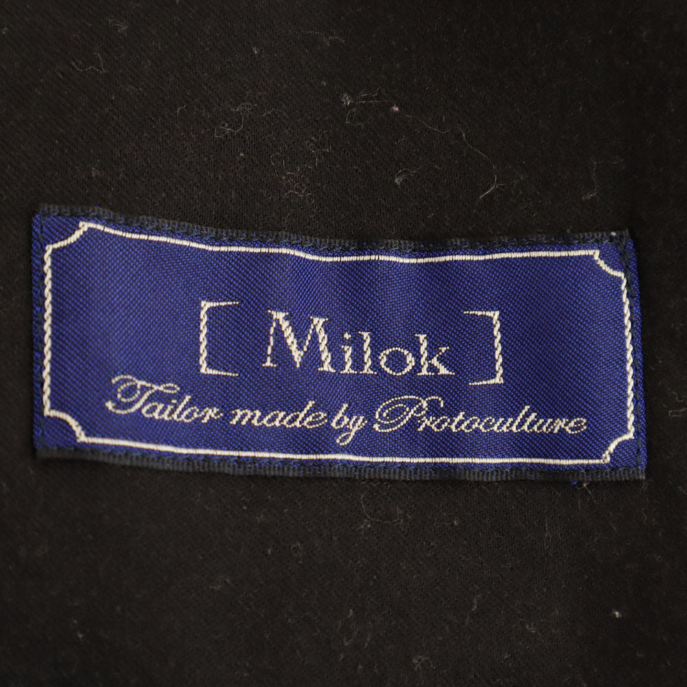 Milok ミロック 日本製 チェック柄 テーパードパンツ M グレー ストレッチ メンズ