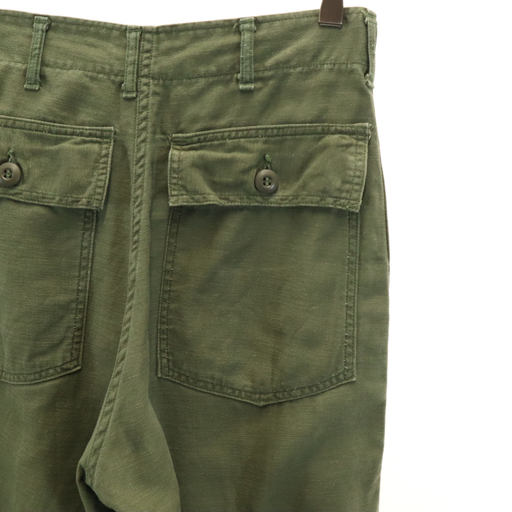 US ARMY アメリカ軍 70s ヴィンテージ コットンサテン ベイカー パンツ W28 カーキ ミリタリー DSA メンズ