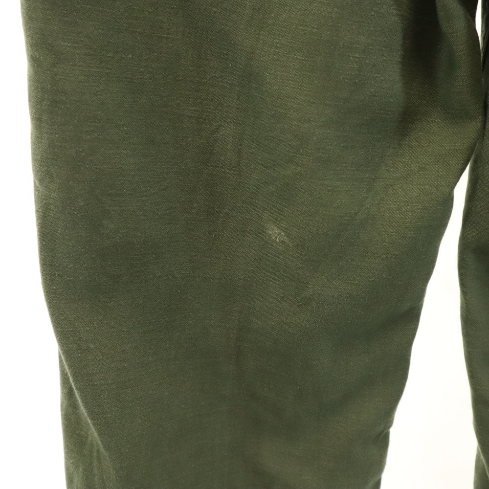 US ARMY アメリカ軍 70s ヴィンテージ コットンサテン ベイカー パンツ W28 カーキ ミリタリー DSA メンズ