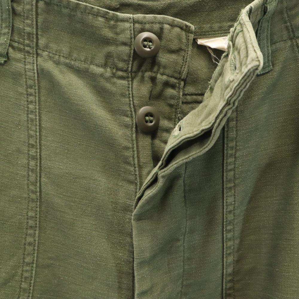 US ARMY アメリカ軍 70s ヴィンテージ コットンサテン ベイカー パンツ W28 カーキ ミリタリー DSA メンズ