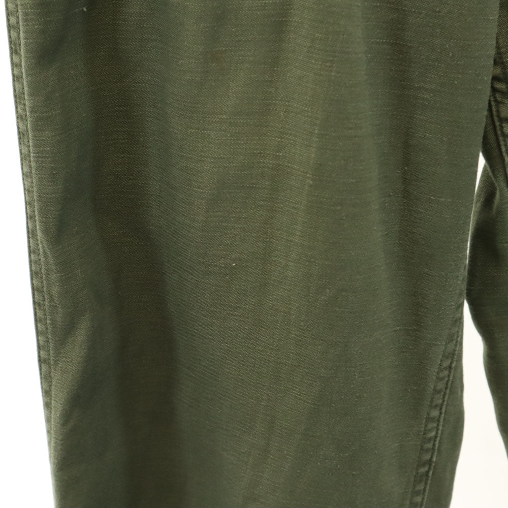 US ARMY アメリカ軍 70s ヴィンテージ コットンサテン ベイカー パンツ W28 カーキ ミリタリー DSA メンズ