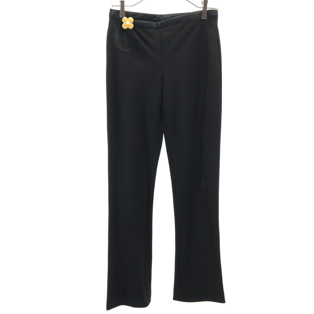 LOUIS VUITTON ルイヴィトン フランス製 ウールブレンド フレアパンツ 34 ブラック レディース