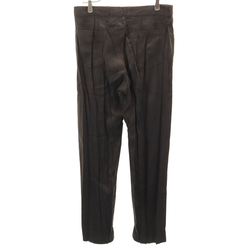 ISSEY MIYAKE イッセイミヤケ 日本製 プリーツ フェイクスエード パンツ 3 ブラウン メンズ
