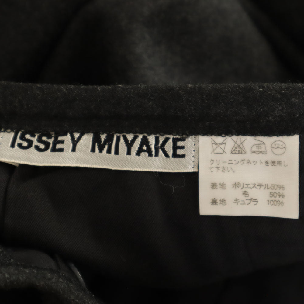 イッセイミヤケ 日本製 ウールブレンド スラックスパンツ 3 グレー ISSEY MIYAKE メンズ