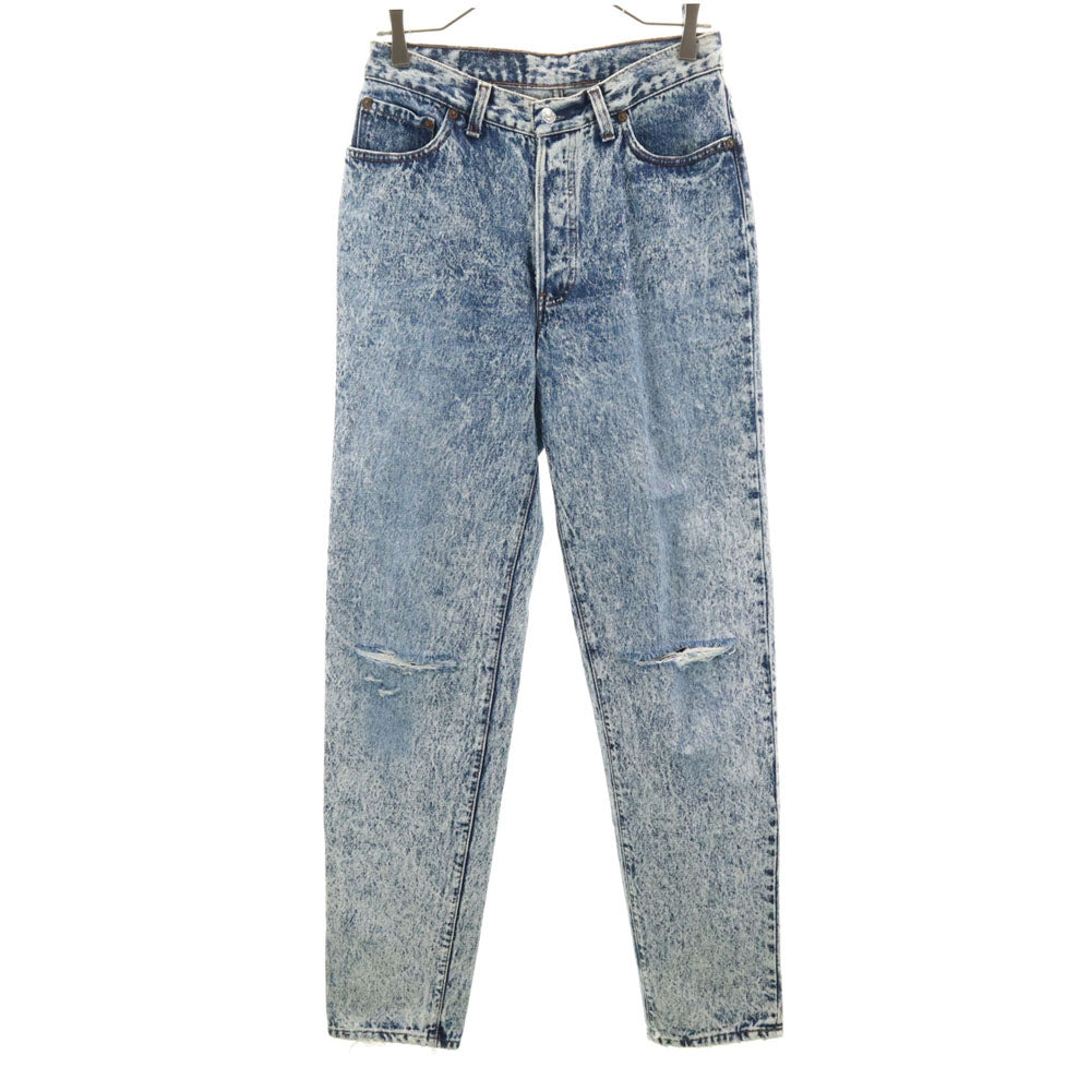 Levi's リーバイス 80s USA製 オールド ケミカル テーパードデニムパンツ 11 アイスブルー ジーンズ レディース