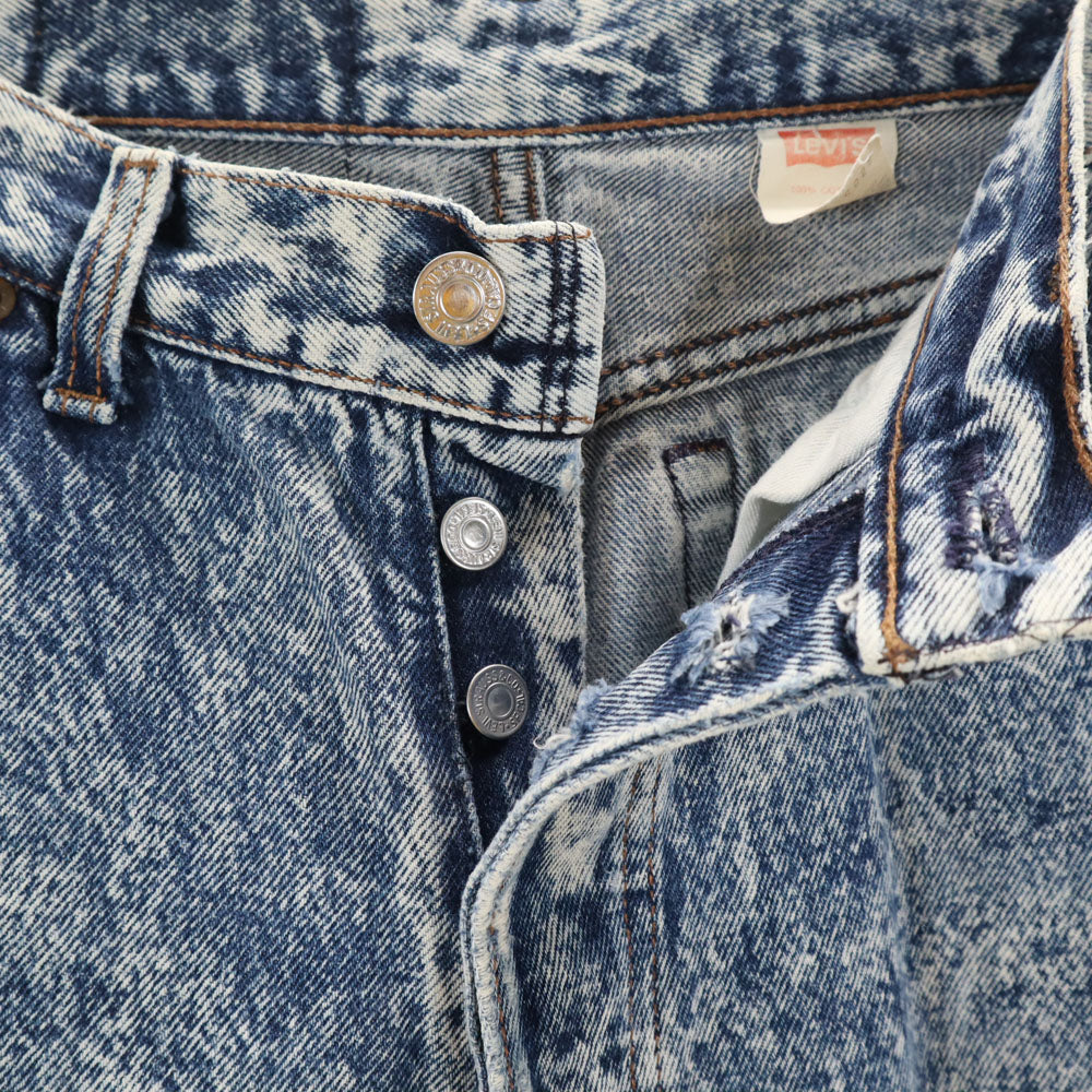 Levi's リーバイス 80s USA製 オールド ケミカル テーパードデニムパンツ 11 アイスブルー ジーンズ レディース