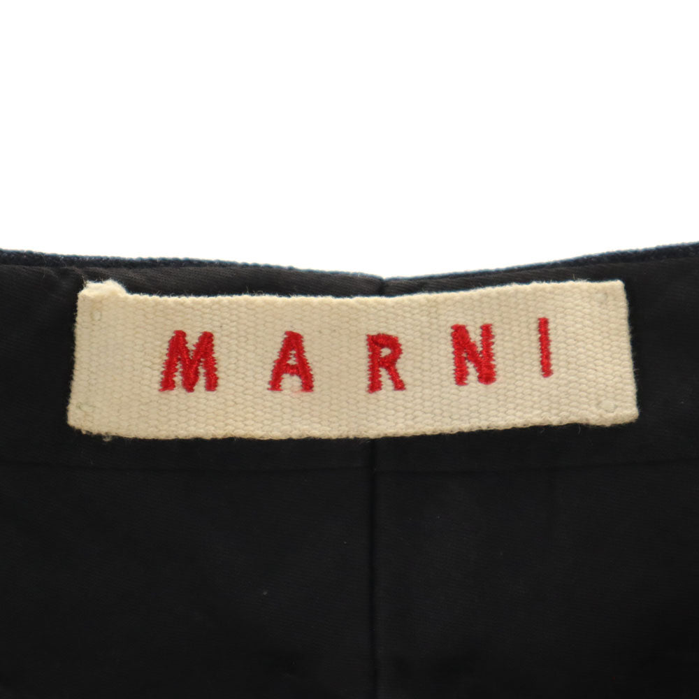 MARNI マルニ イタリア製 ウールブレンド スラックスパンツ 38 チャコールネイビー トラウザー レディース