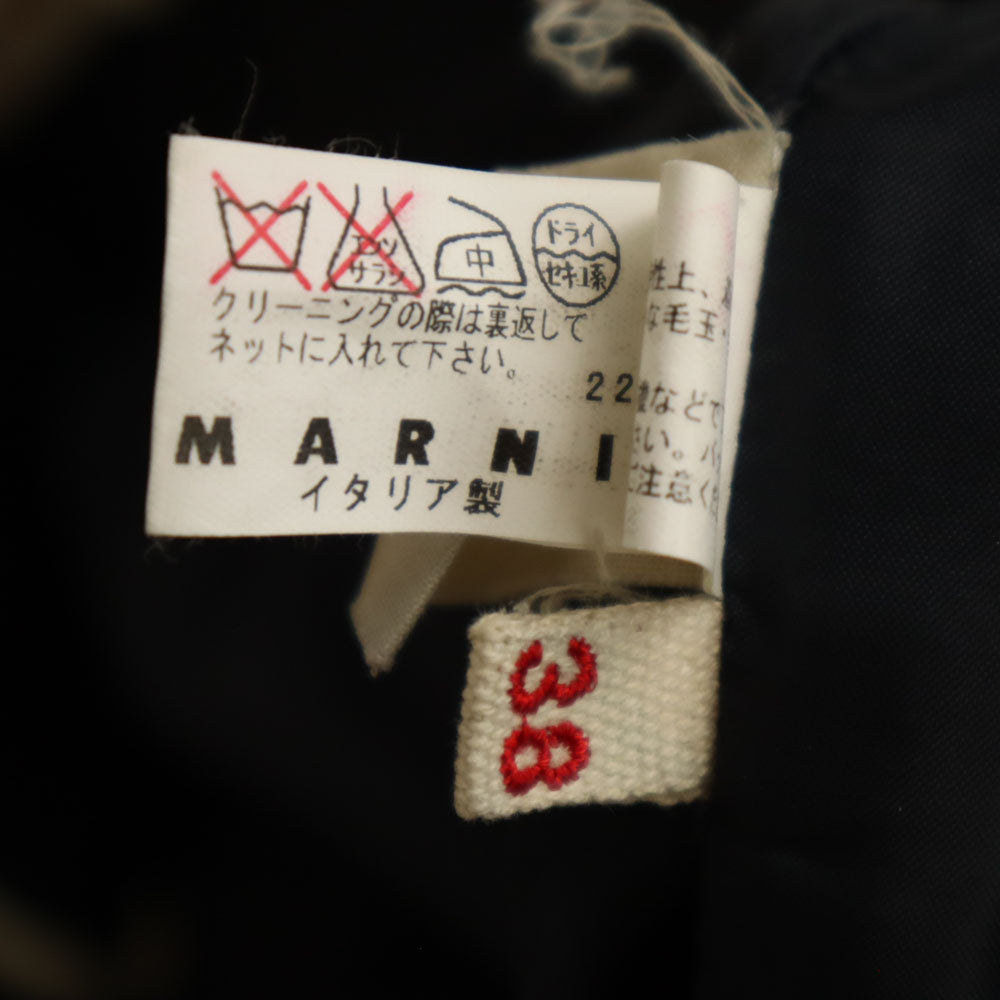 MARNI マルニ イタリア製 ウールブレンド スラックスパンツ 38 チャコールネイビー トラウザー レディース