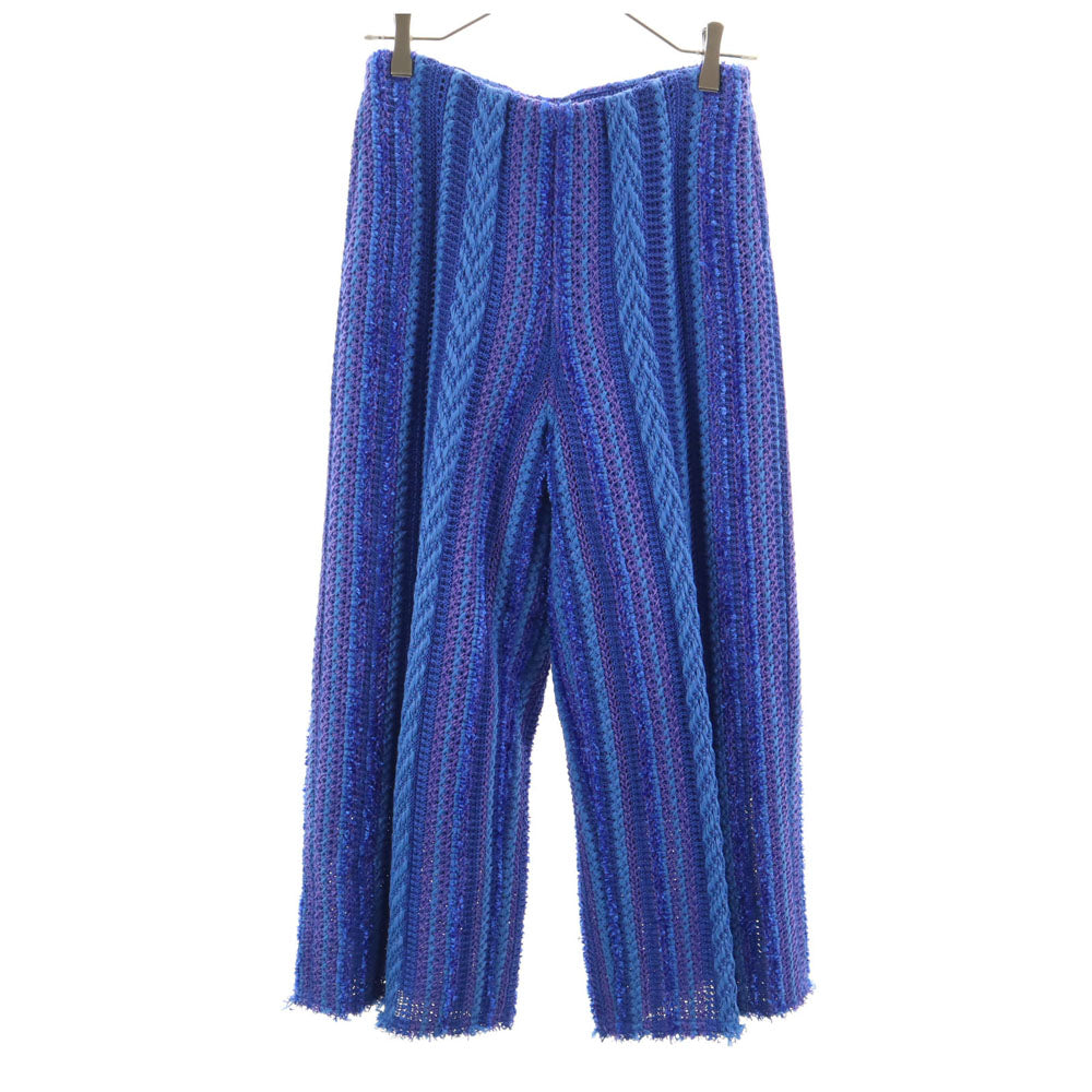 コーヘン 日本製 サマー ソリッド ツイード クロップドパンツ M ブルー COOHEM レディース