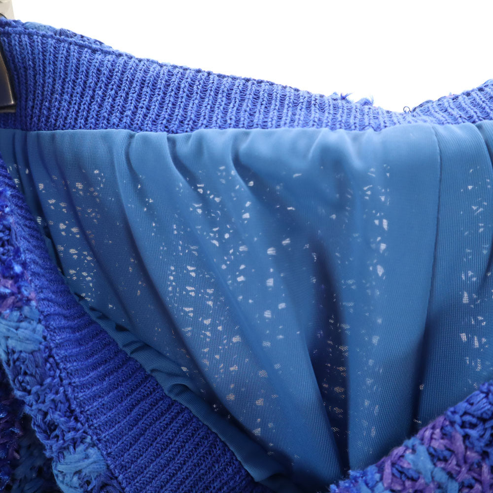 コーヘン 日本製 サマー ソリッド ツイード クロップドパンツ M ブルー COOHEM レディース