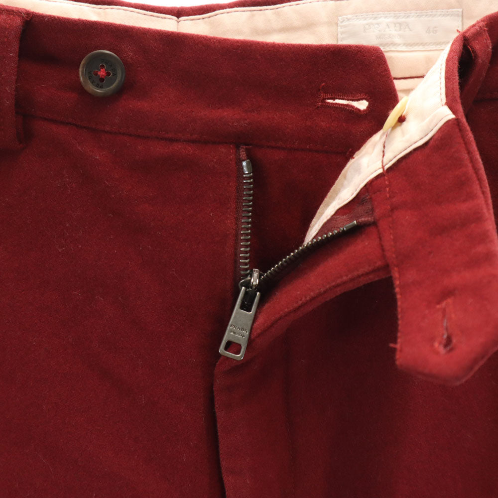PRADA プラダ ブルガリア製 ウールパンツ 46 レッド系 メンズ