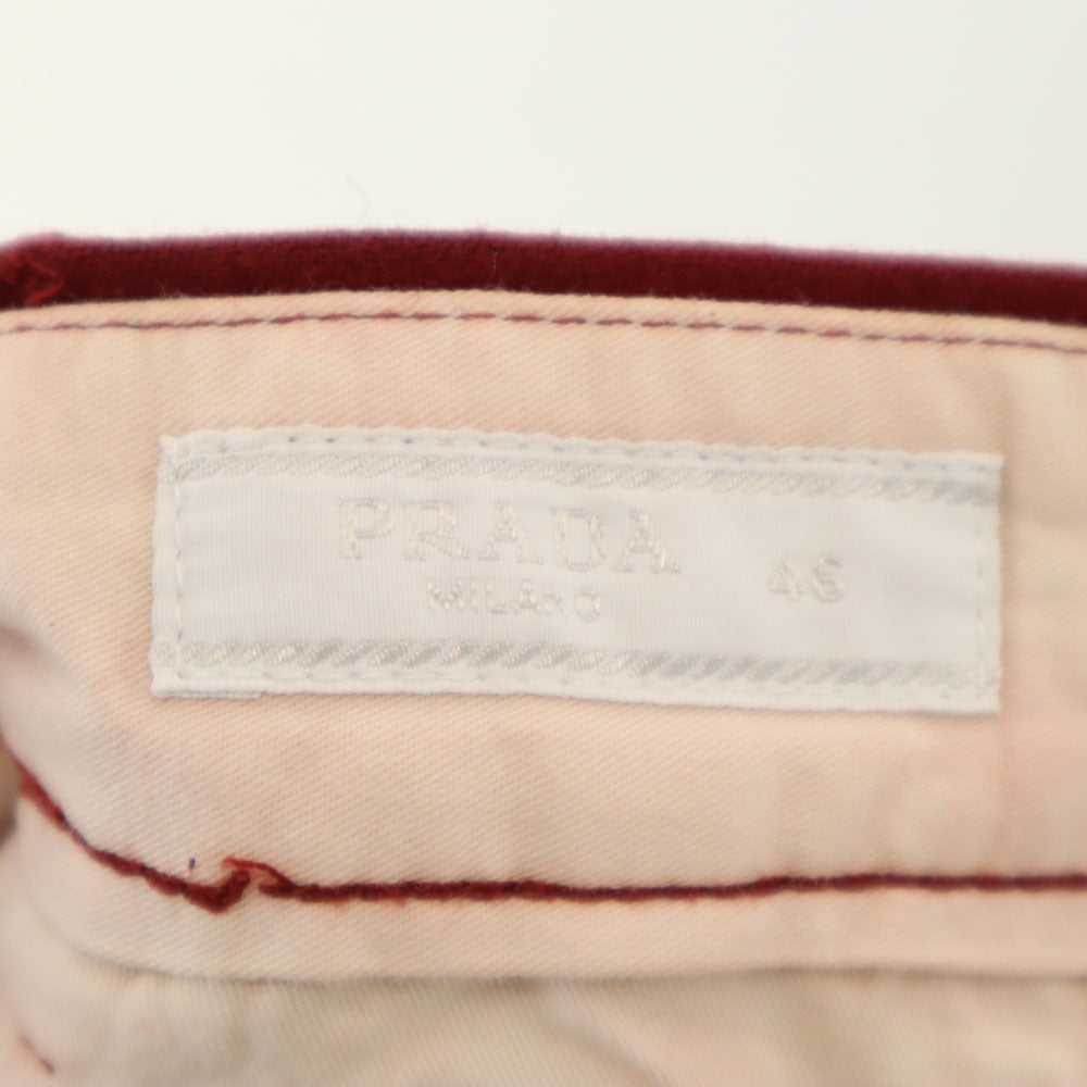 PRADA プラダ ブルガリア製 ウールパンツ 46 レッド系 メンズ