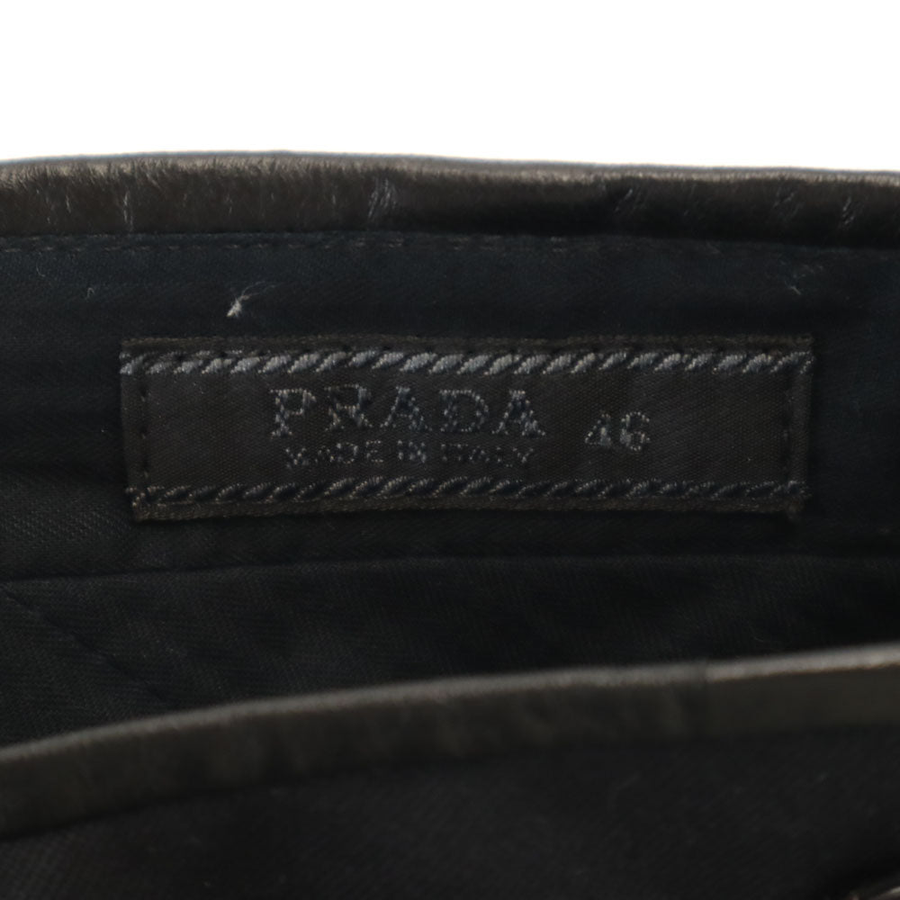 PRADA プラダ イタリア製 ロングパンツ 46 チャコールブラック レディース