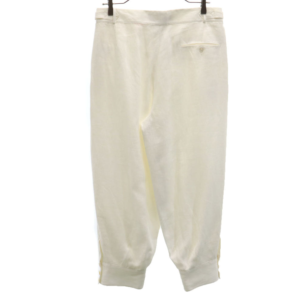 RALPH LAUREN ラルフローレン 未使用 USA製 リネンブレンド パープルレーベル クロップドパンツ 6 ホワイト レディース