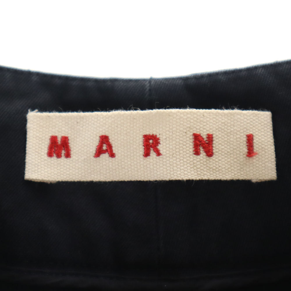 MARNI マルニ イタリア製 クロップド ワイドパンツ 38 ネイビー レディース