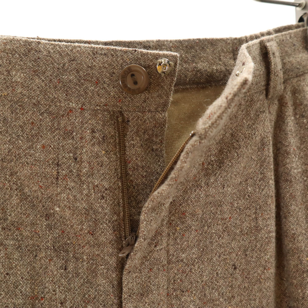 BURBERRY GOLF バーバリーゴルフ 三陽商会 日本製 ネップ入り ウールパンツ L グレージュ レディース