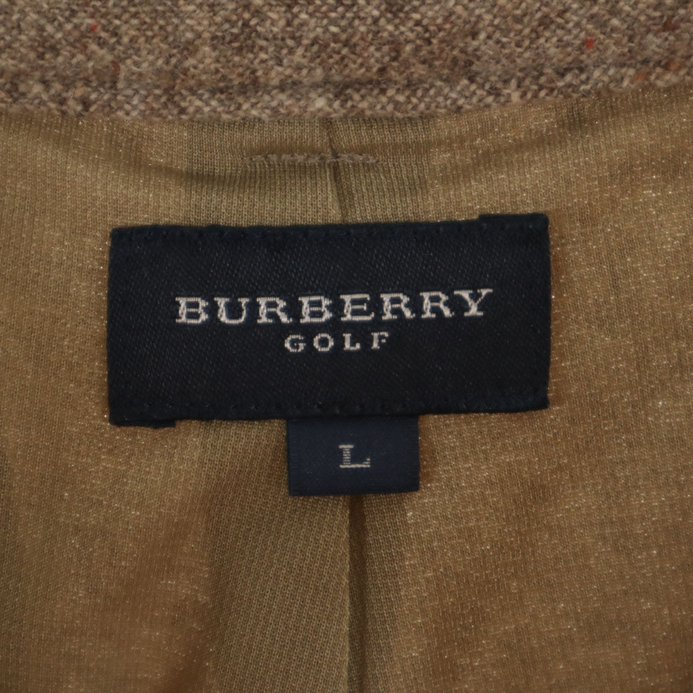 BURBERRY GOLF バーバリーゴルフ 三陽商会 日本製 ネップ入り ウールパンツ L グレージュ レディース