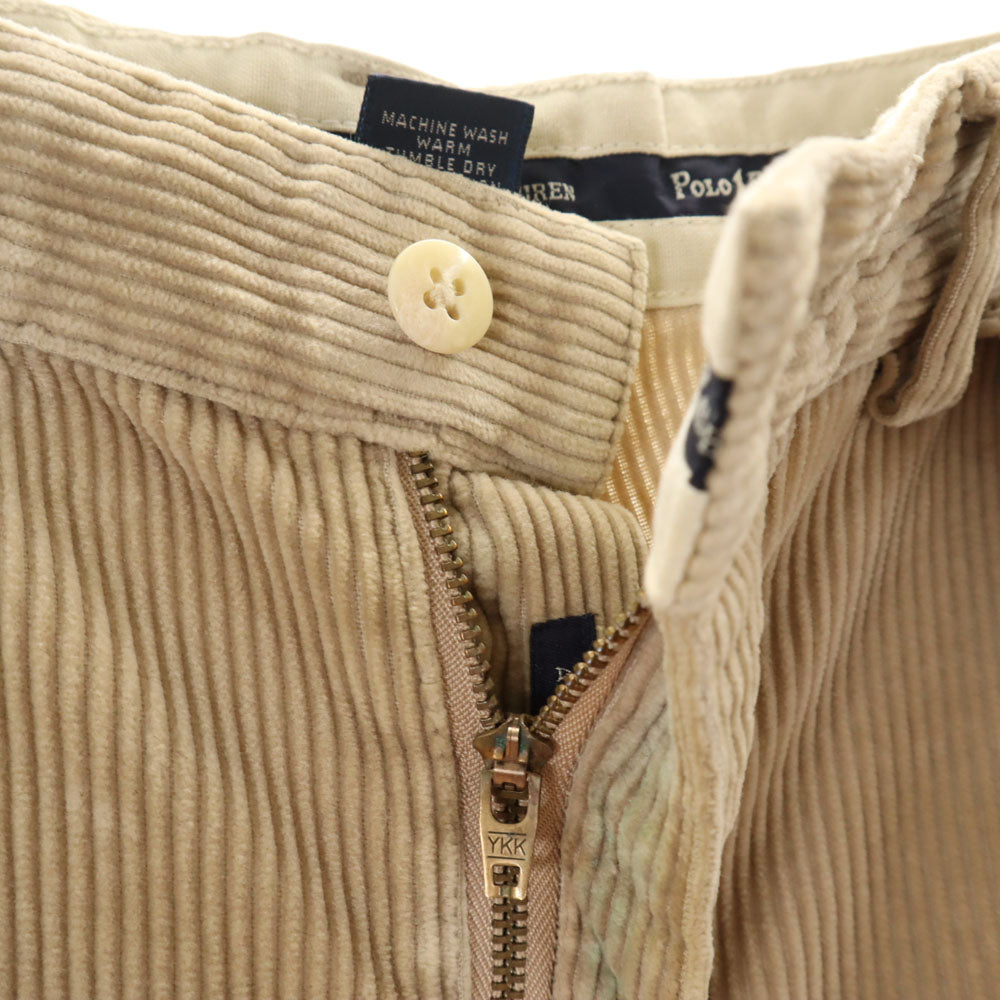 POLO RALPH LAUREN ポロラルフローレン 90s オールド コーデュロイパンツ W32 ベージュ タック メンズ