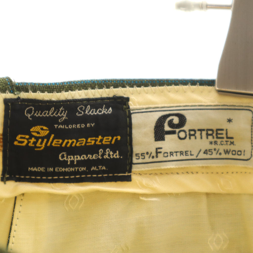 FORTREL フォートレル 70s 80s ヴィンテージ ストライプ柄 トラウザー パンツ カーキ メンズ