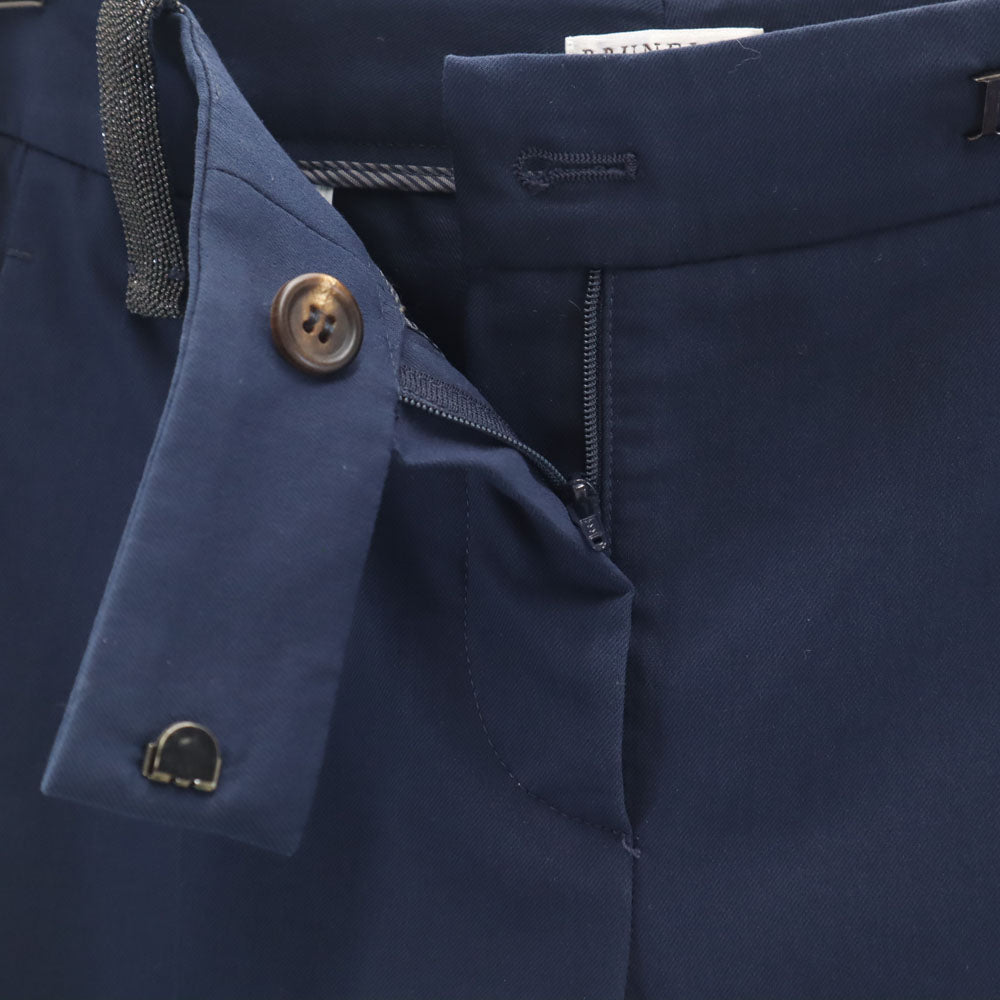 Brunello Cucinelli ブルネロクチネリ スラックスパンツ 36 ネイビー レディース