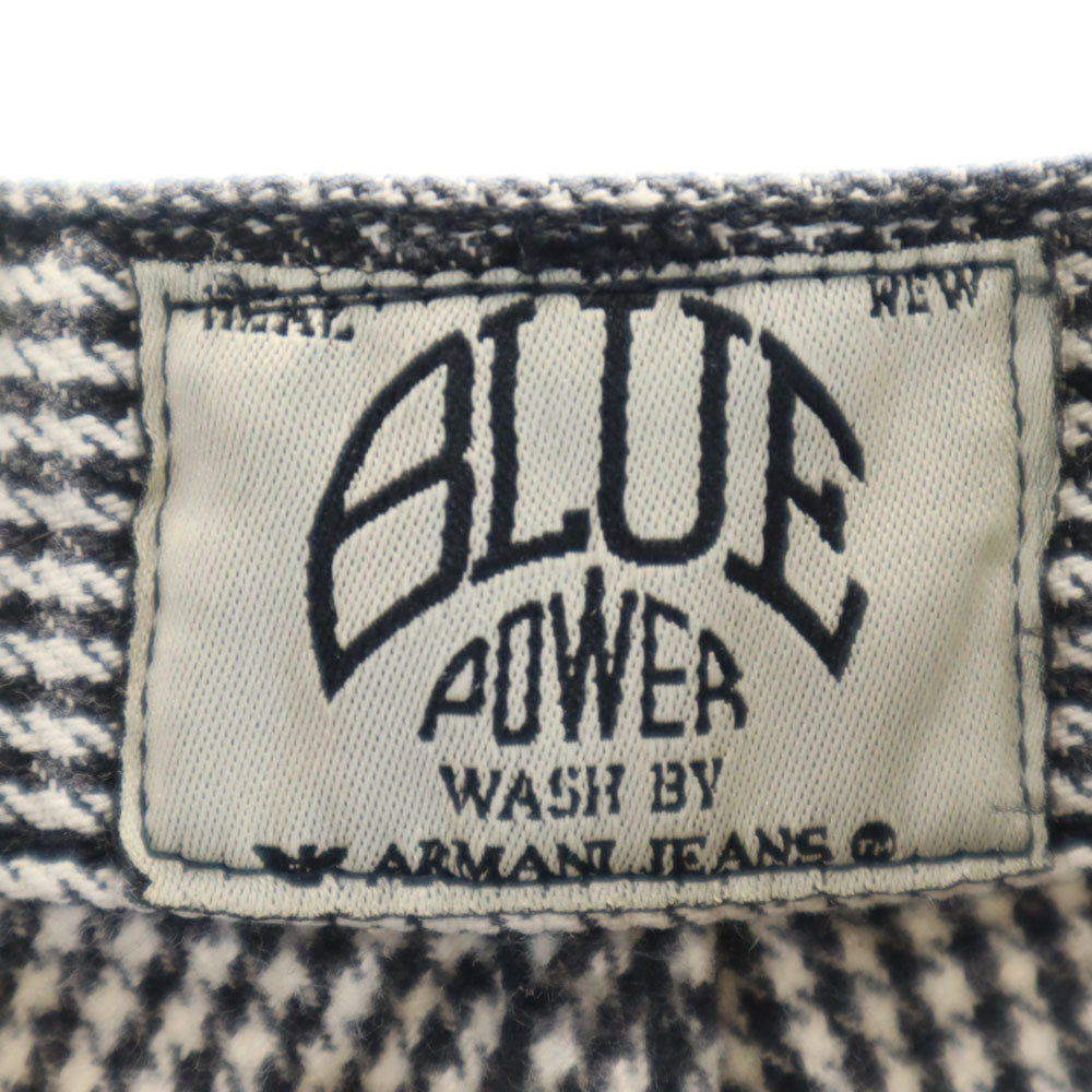ARMANI JEANS アルマーニジーンズ イタリア製 ハウンドトゥース柄 ロングパンツ W28 ホワイト 千鳥格子 レディース