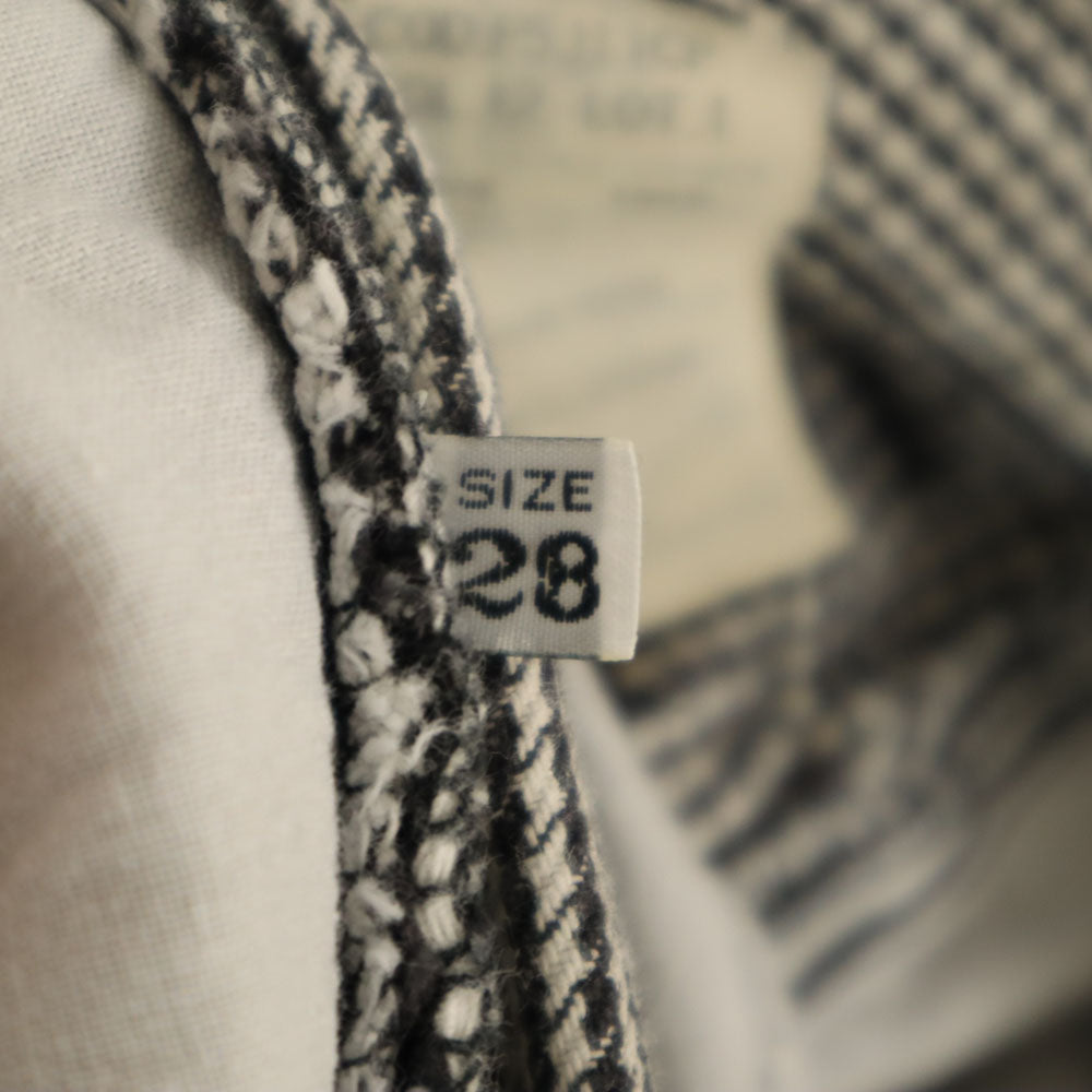 ARMANI JEANS アルマーニジーンズ イタリア製 ハウンドトゥース柄 ロングパンツ W28 ホワイト 千鳥格子 レディース