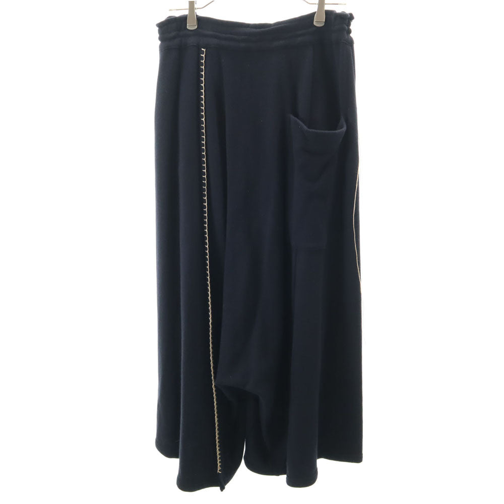 Y's ワイズ 日本製 ブランケットステッチ ワイドパンツ 2 ネイビー メンズ