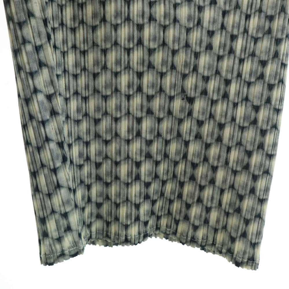 PLEATS PLEASE プリーツプリーズ 90s 日本製 オールド 総柄 イージーパンツ 2 グレー イッセイミヤケ レディース