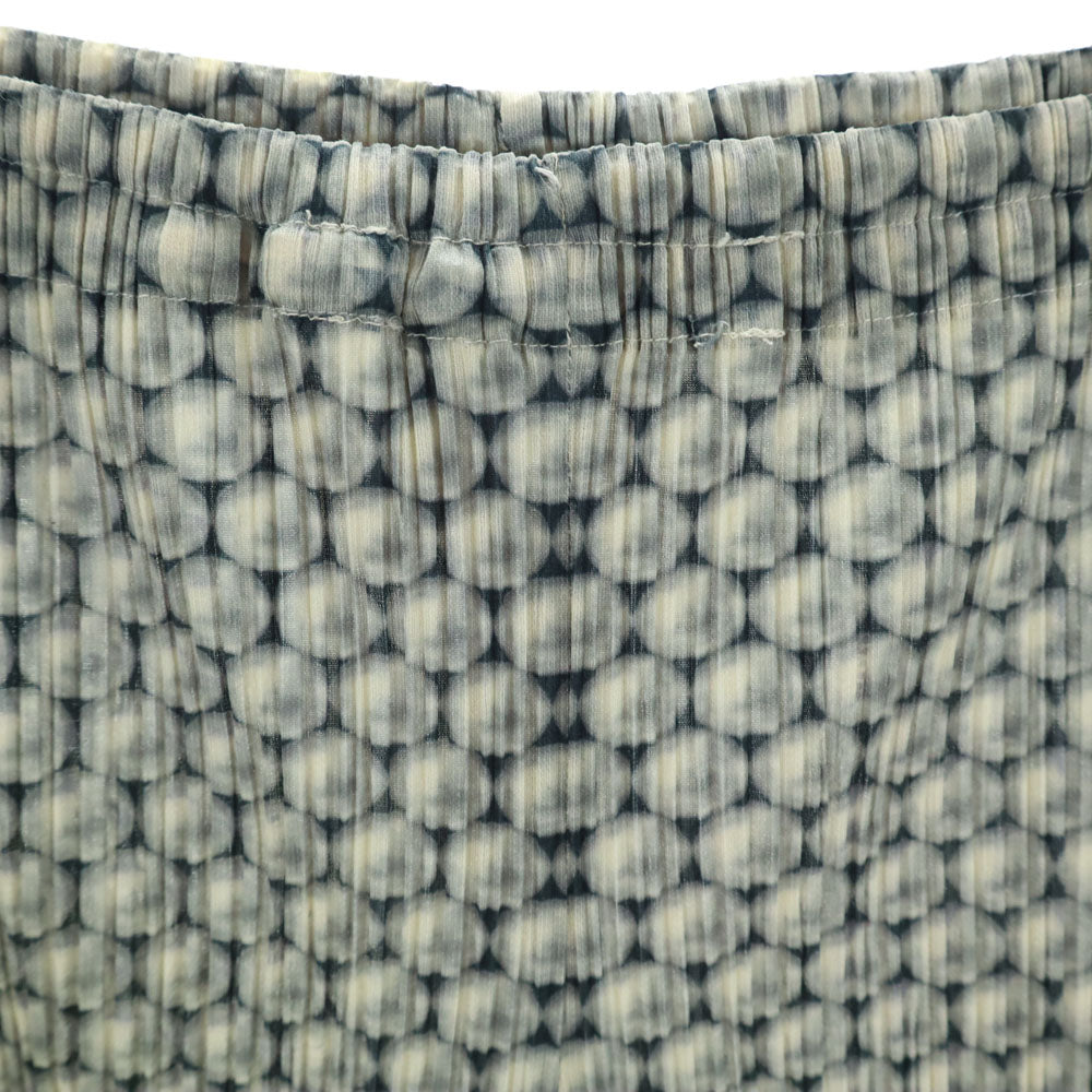 PLEATS PLEASE プリーツプリーズ 90s 日本製 オールド 総柄 イージーパンツ 2 グレー イッセイミヤケ レディース