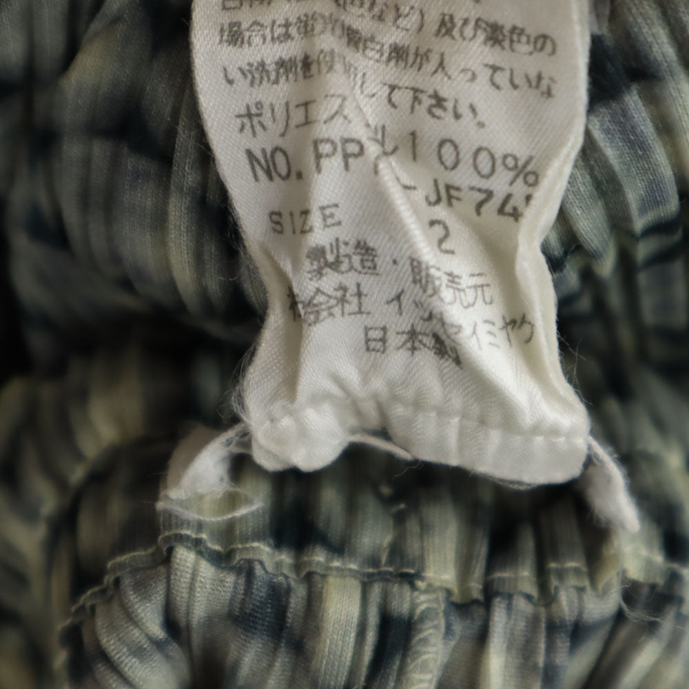 PLEATS PLEASE プリーツプリーズ 90s 日本製 オールド 総柄 イージーパンツ 2 グレー イッセイミヤケ レディース