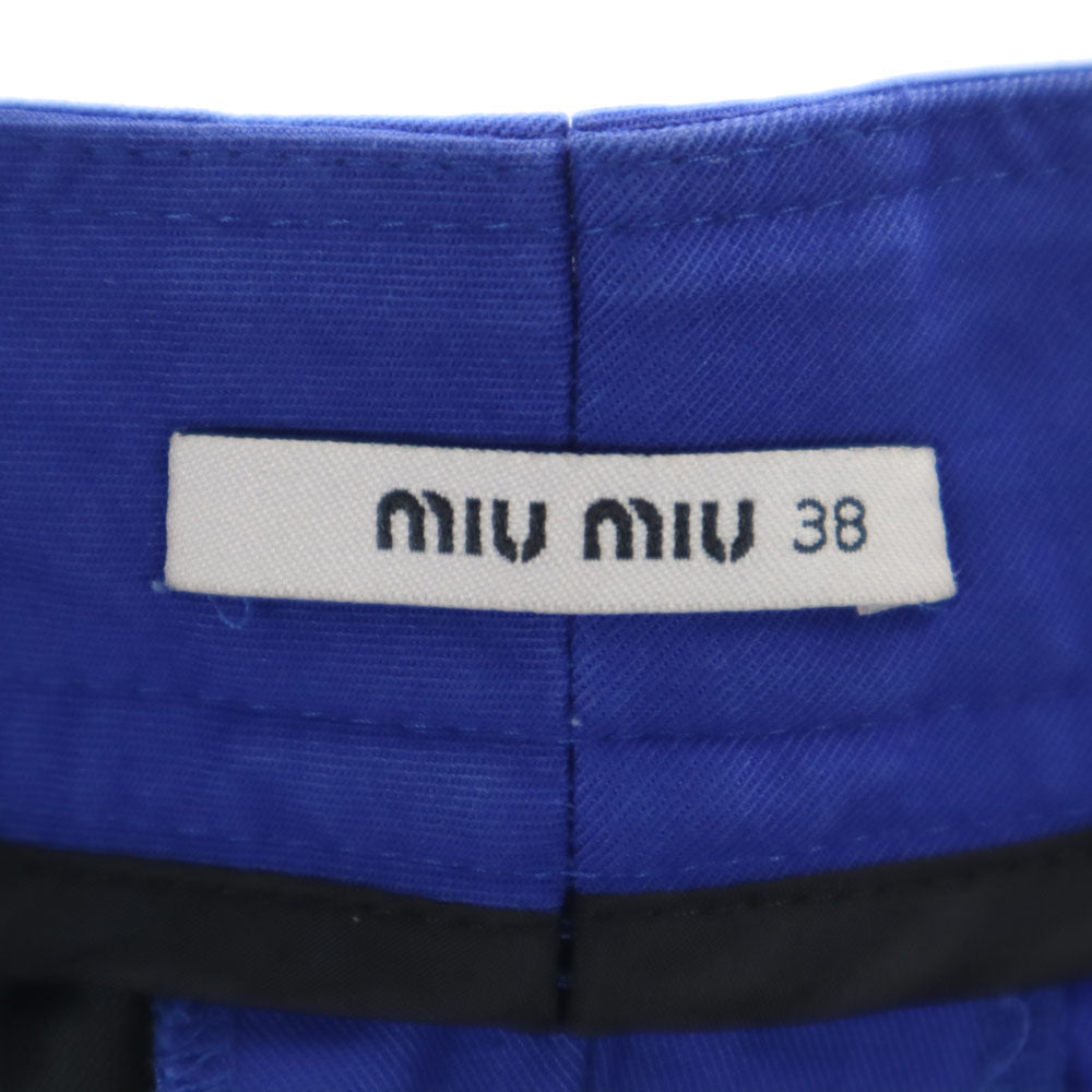 MIUMIU ミュウミュウ アンクルパンツ 38 ブルー レディース