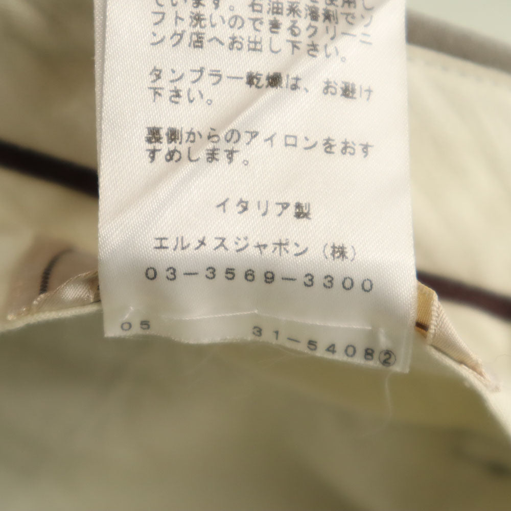 HERMES エルメス イタリア製 コットンパンツ グレー メンズ