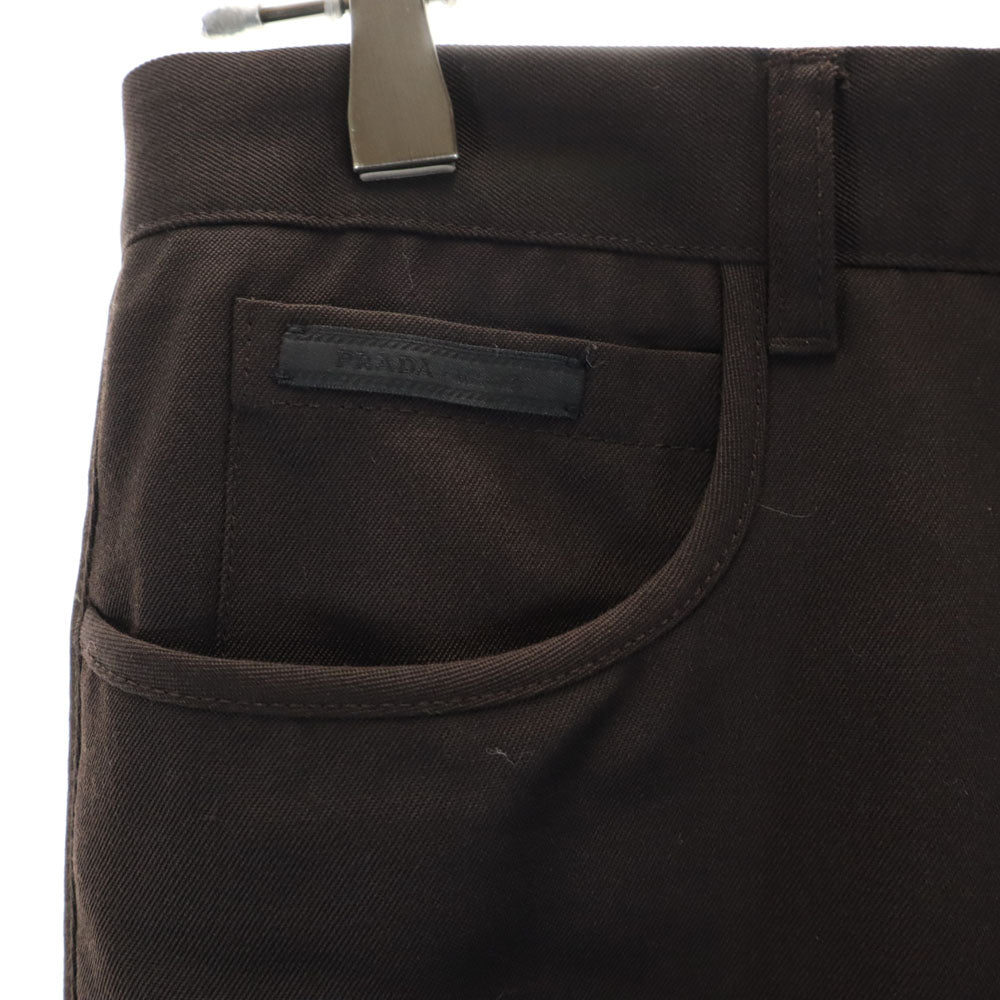 PRADA プラダ イタリア製 パイピングウール スラックスパンツ 46 ブラウン メンズ