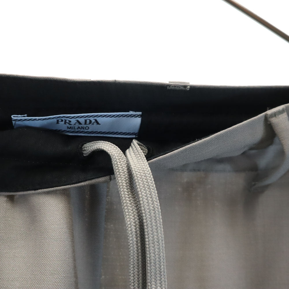 PRADA プラダ イタリア製 モヘアブレンド ウールパンツ 38S グレー スラックス レディース