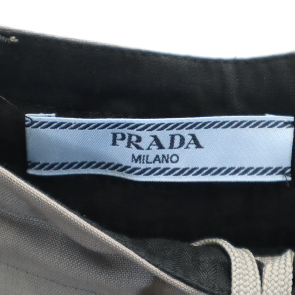 PRADA プラダ イタリア製 モヘアブレンド ウールパンツ 38S グレー スラックス レディース