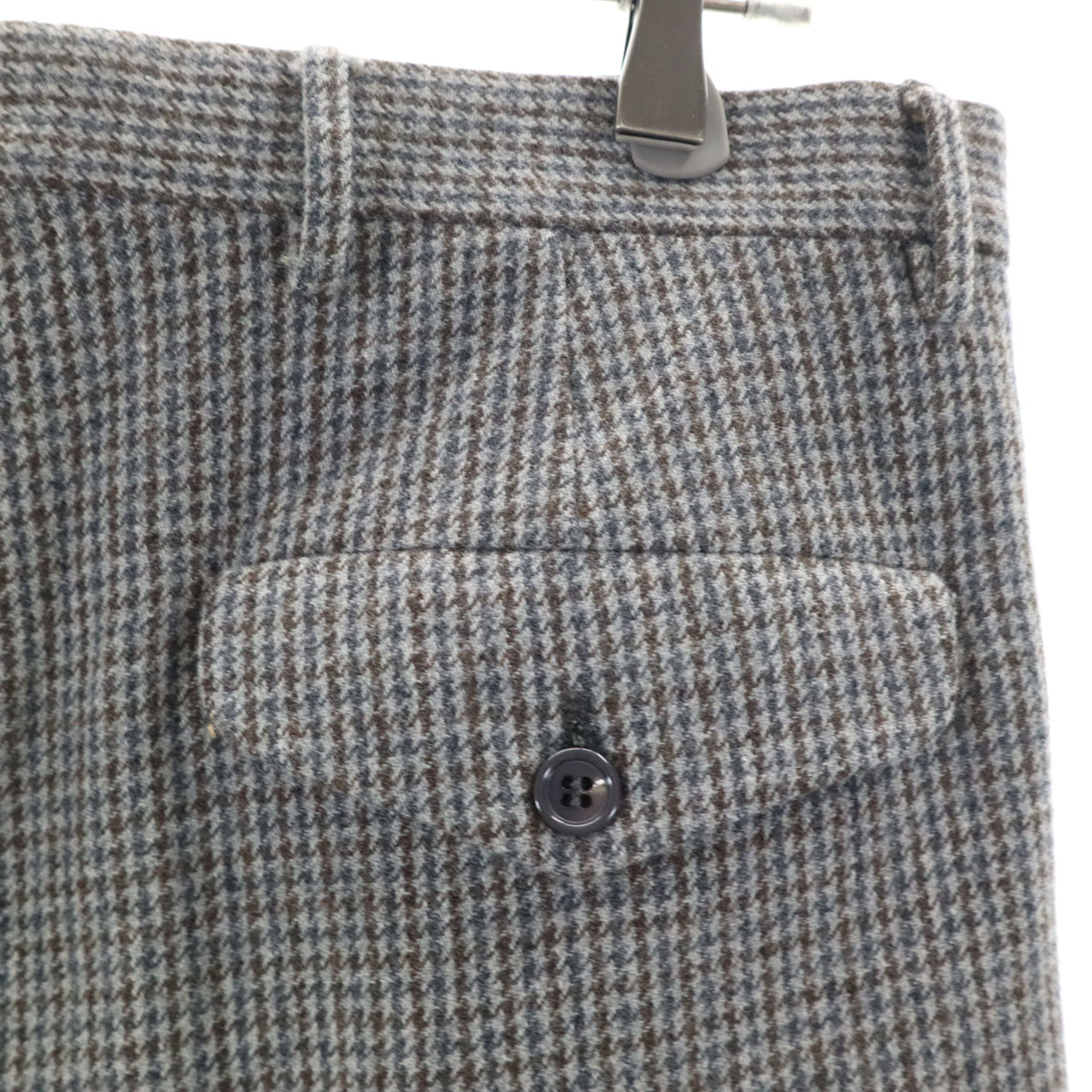 MIUMIU ミュウミュウ イタリア製 ウールブレンド ハウンドトゥース柄 スラックスパンツ 46 グレー 千鳥格子 プラダ レディース
