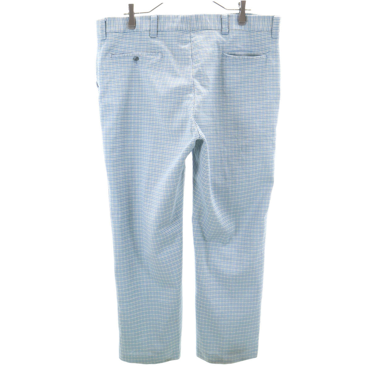 VINTAGE ヴィンテージ 70s チェック柄 トラウザー パンツ ブルー メンズ