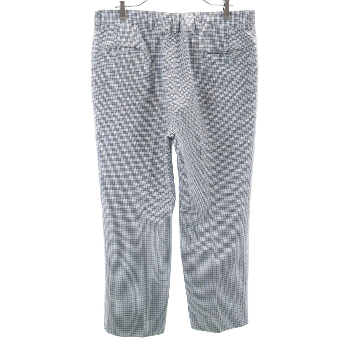 VINTAGE ヴィンテージ 70s チェック柄 トラウザー パンツ ネイビー メンズ