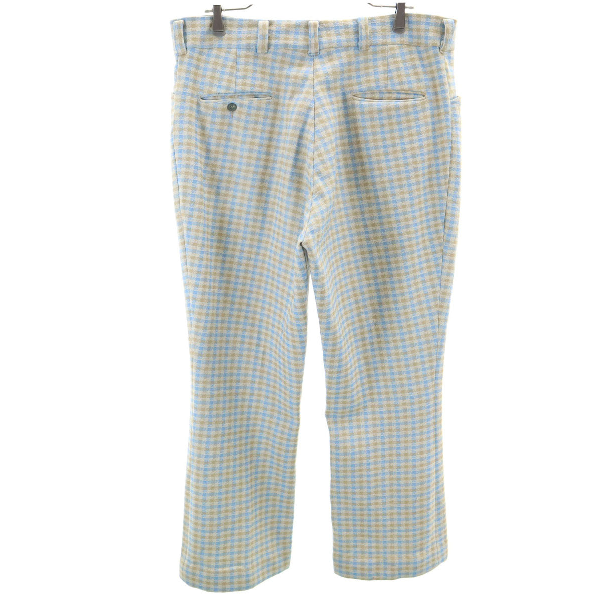70s ヴィンテージ チェック柄 トラウザー パンツ ベージュ メンズ