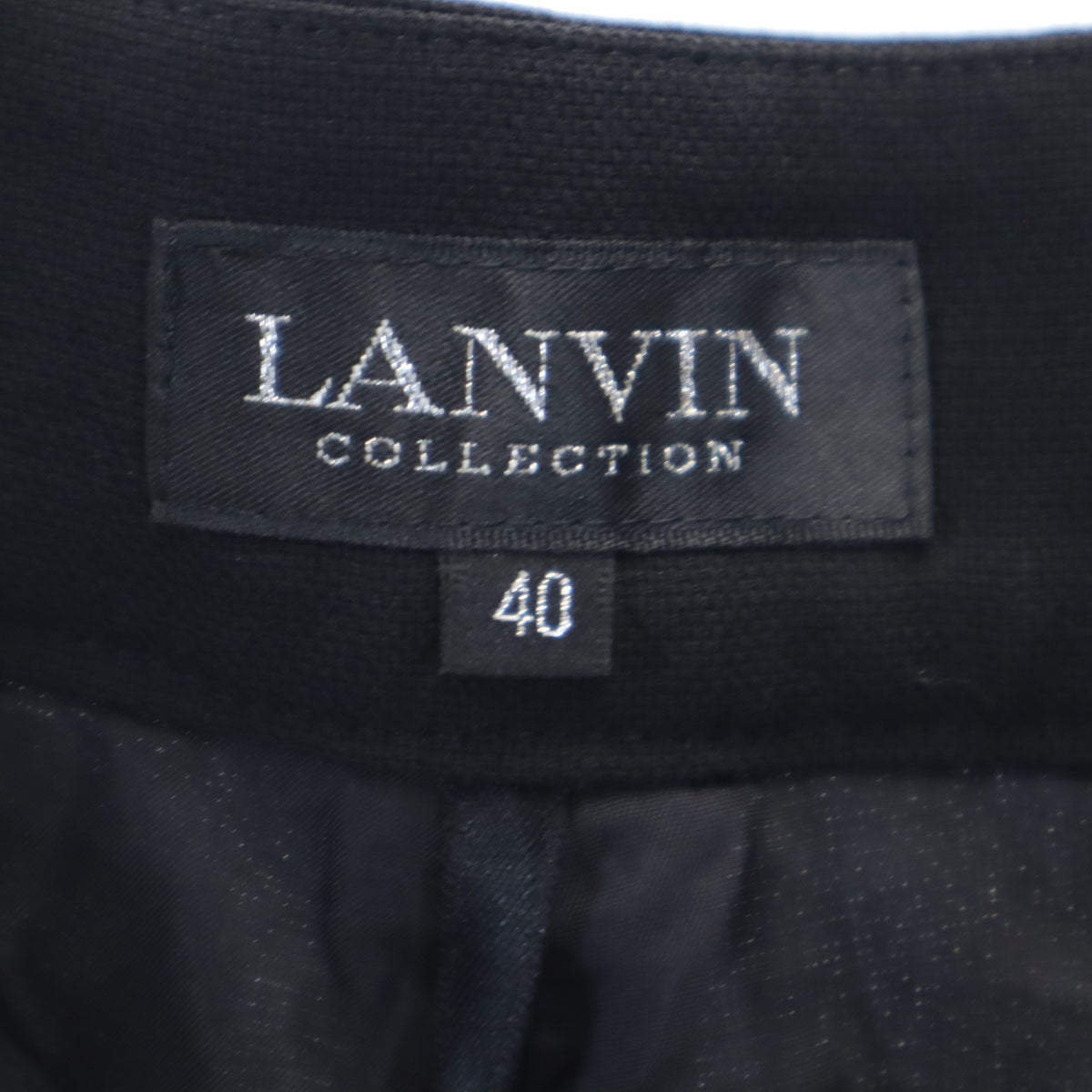 LANVIN LA COLLECTION ランバンコレクション 90s 日本製 オールド スラックスパンツ 40 ブラック レディース