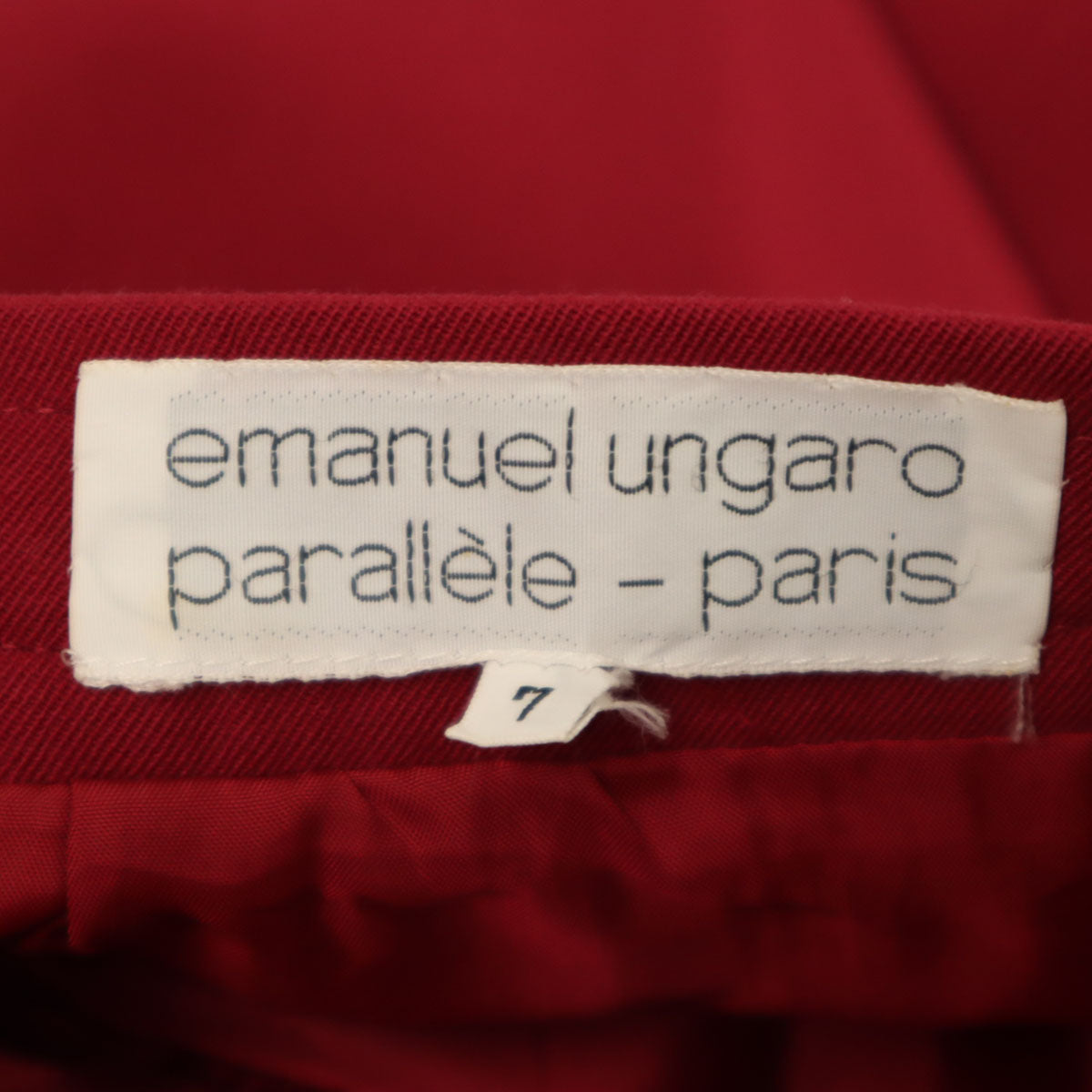 emanuel ungaro エマニュエルウンガロ ウール100% スラックスパンツ 7 ボルドー系 レディース