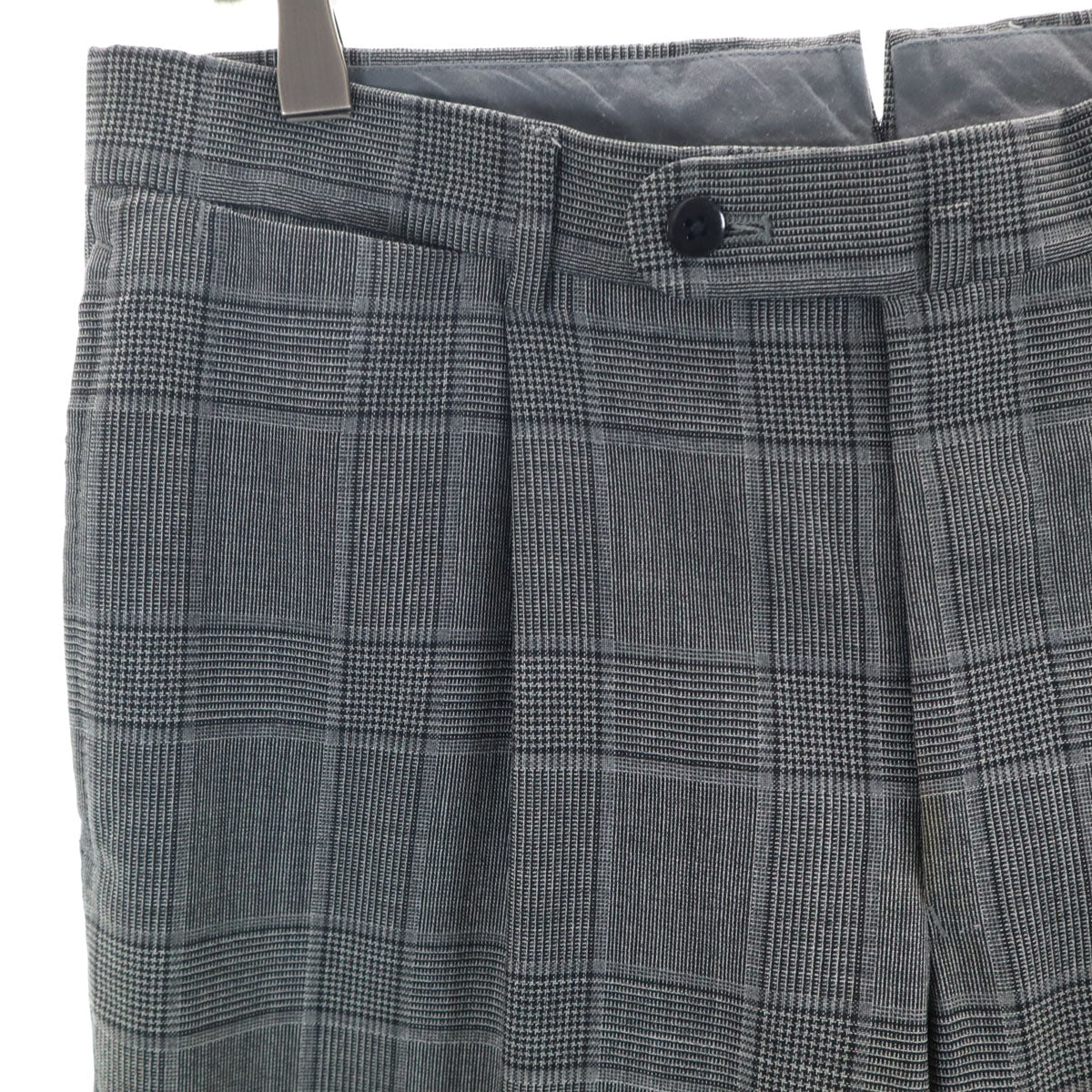 BEAMS F ビームスエフ 日本製 グレンチェック スラックスパンツ 46 グレー メンズ