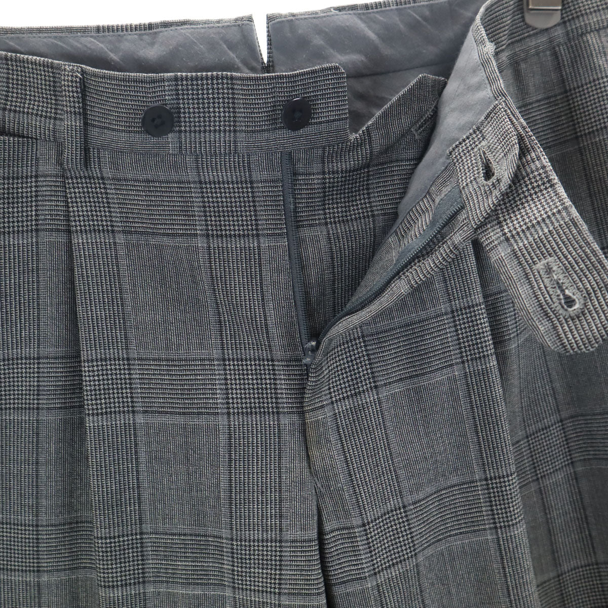 BEAMS F ビームスエフ 日本製 グレンチェック スラックスパンツ 46 グレー メンズ