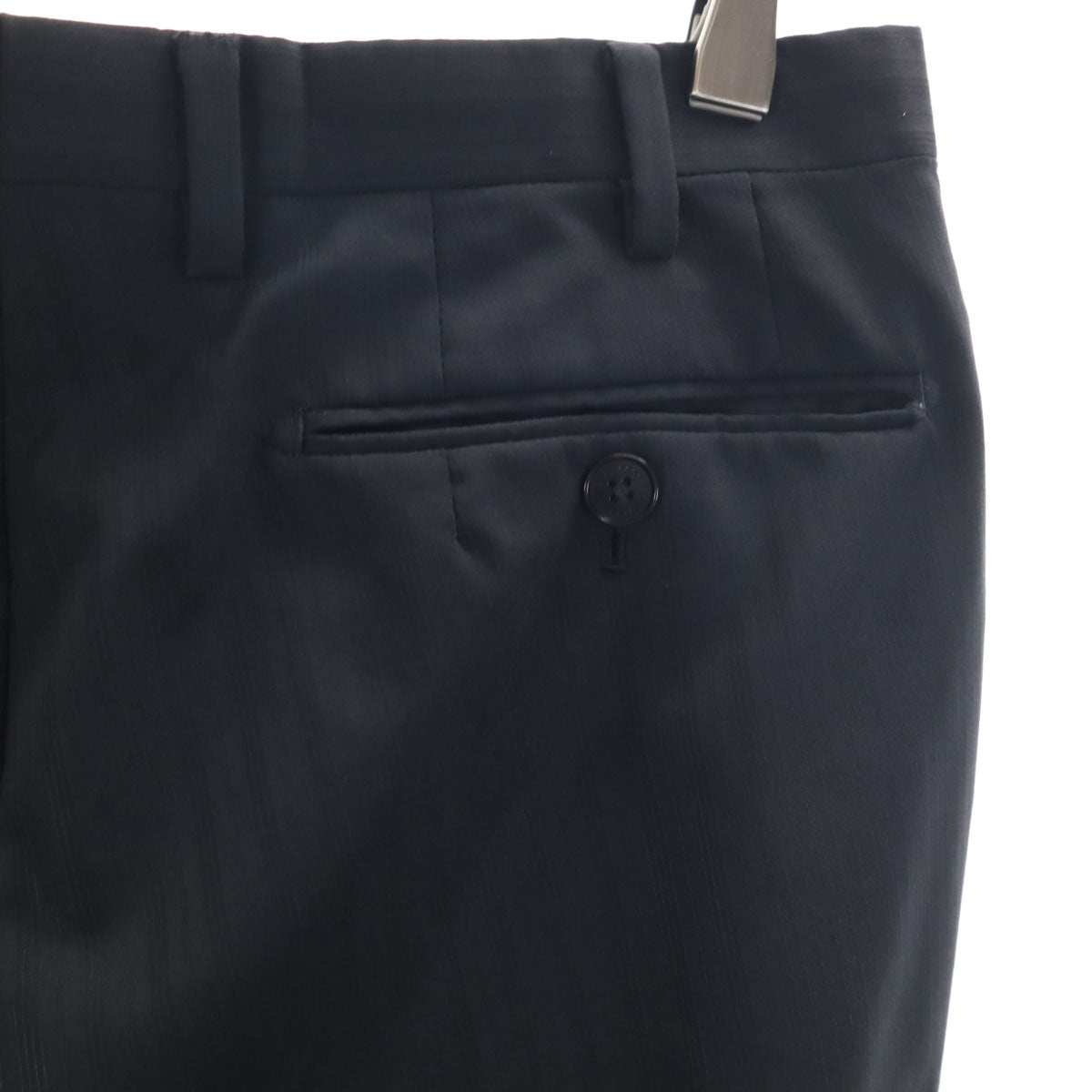 BURBERRY BLACK LABEL バーバリーブラックレーベル 日本製 ストライプ柄 スラックスパンツ 36R ブラック 三陽商会 レディース