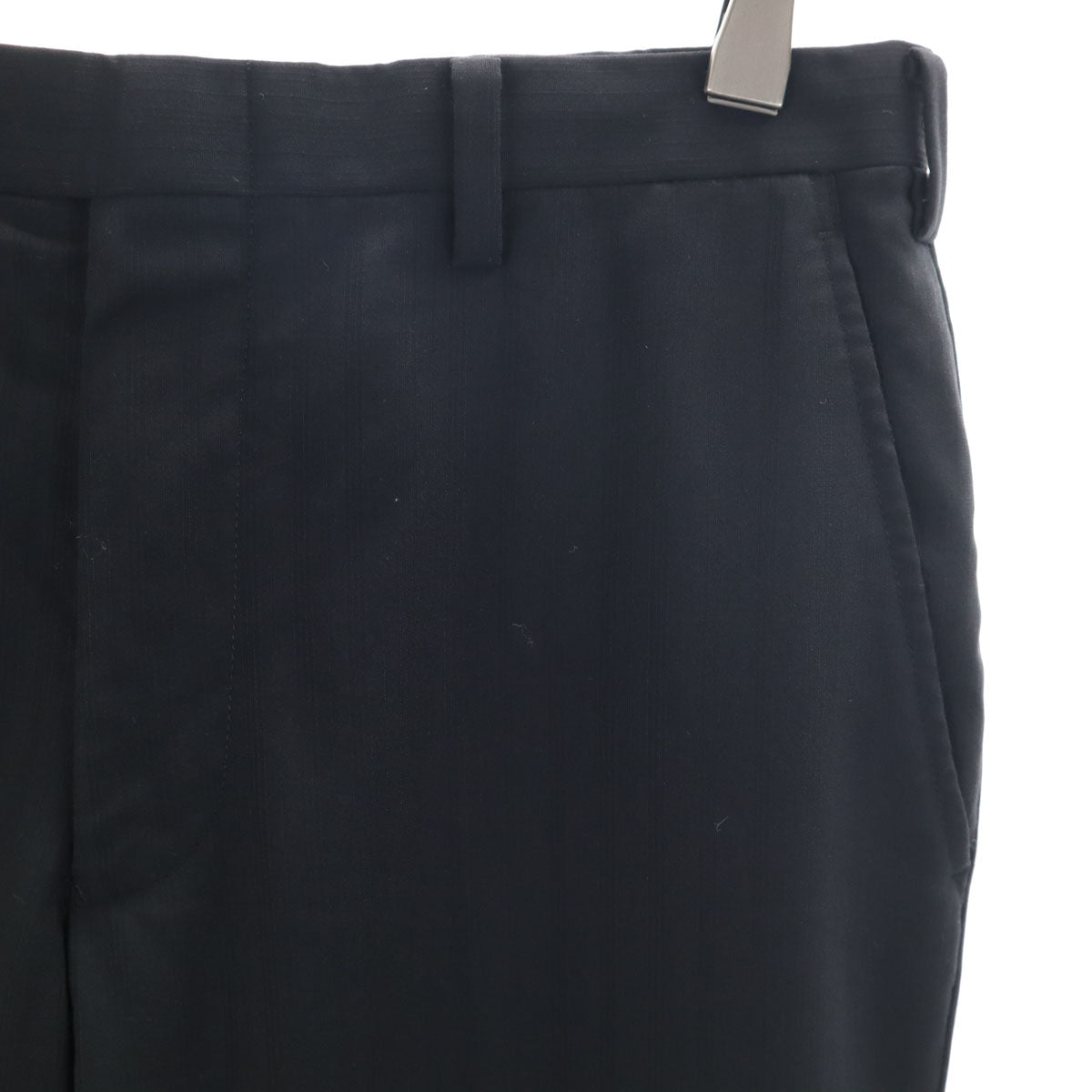 BURBERRY BLACK LABEL バーバリーブラックレーベル 日本製 ストライプ柄 スラックスパンツ 36R ブラック 三陽商会 レディース